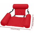 thumbnail image 2 of Hamaca para piscina, sillón flotante, silla inflable para piscina, plegable, sin tablero de espuma, color rojo, 2 of 5