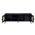 thumbnail image 4 of Simple Relax 2 Doors and 4 Open Compartments TV Stand with Metal Legs in Black Finish, 4 of 5
