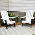thumbnail image 2 of Sunnydaze Plastic All-Weather Heavy-Duty Outdoor Adirondack Chair with Drink Holder, White and Black, 2pk, 2 of 8