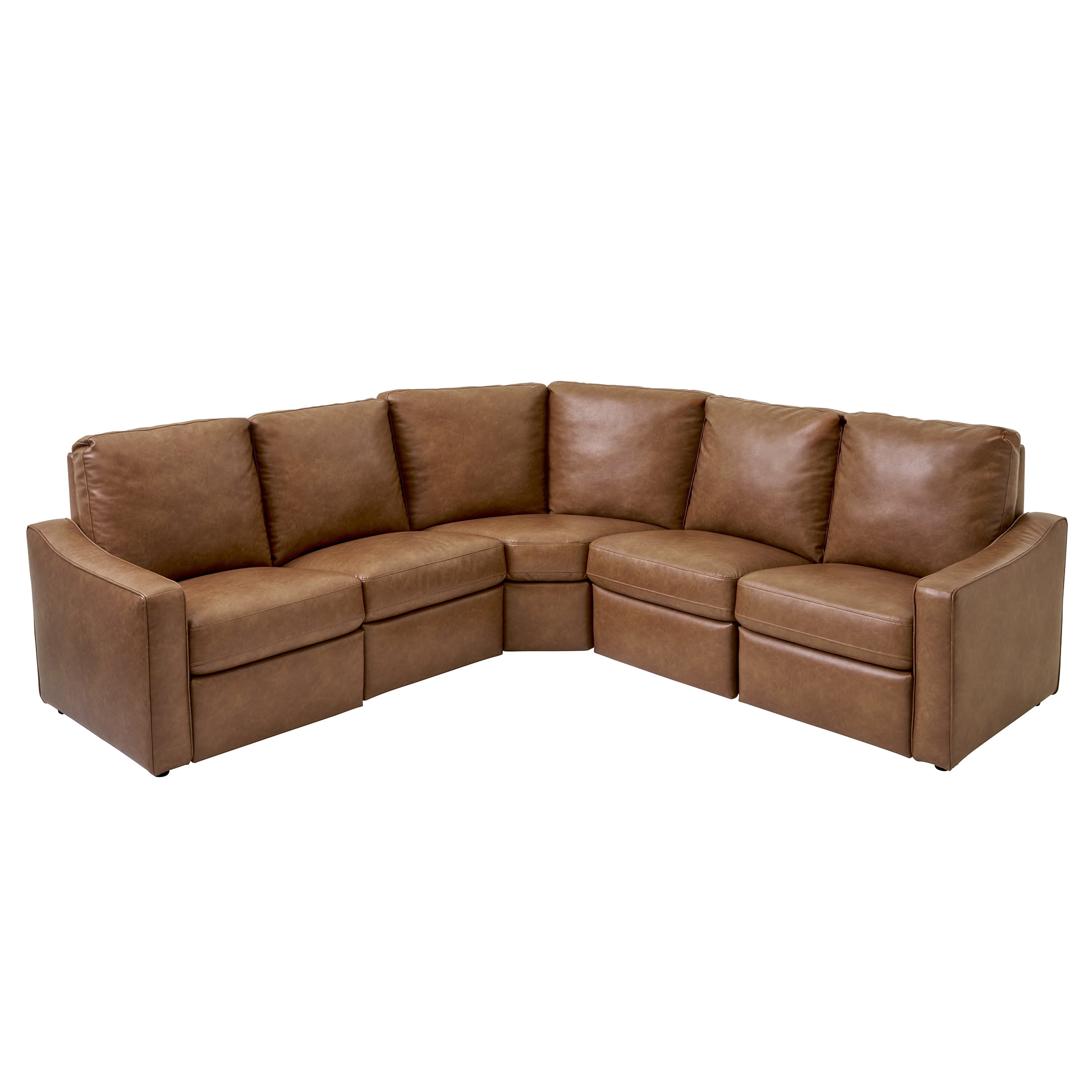 Better Homes & Gardens Allen Power Reclining Sectional, Cocoa Faux Leather