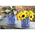 thumbnail image 2 of DecMode 9", 7", 6"H Handmade Indoor Outdoor Blue Porcelain Planter (3 Count), 2 of 8