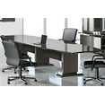 thumbnail image 5 of 8ft - 16ft Modern Designer Conference Room Table, Office Meeting Boardroom (14ft with 3 Power Modules, Textured Mocha), 5 of 8