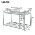 thumbnail image 5 of Twin over Twin Metal Bunk Bed, Low Bunk Bed with Ladder,Silver(OLD SKU:WF282465AAN), 5 of 9
