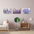thumbnail image 2 of Hieng Lavender Wall Art 3 Pieces Purple Floral with Butterfly Canvas Prints Country Flower Art Picture Rustic Farmhouse Kitchen Bathroom Decor Unframed, 2 of 6