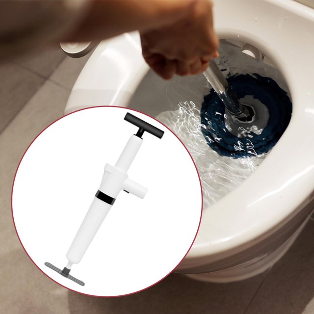 Desatascador de inodoro de alta presión, desatascador de drenaje de aire, herramienta de limpieza, cabezas reemplazables, desatascador de inodoro para Negro perfecl Destapador de inodoro