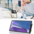 thumbnail image 2 of Crossbody Strap Wallet Case for Samsung Galaxy Note 20 with Wrist Strap, 360° Rotating Ring Kickstand & Card Holder PU Leather Purse Magnetic Snap Zipper Case Cover for Galaxy Note 20, White, 2 of 9