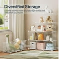 thumbnail image 4 of Cube Storage Organizer, Wire Cube Storage, 12-Cube Metal Grid Storage Shelf, Modular Cabinet, DIY Cube Bookshelf, for Living Room, Bedroom, Study, White, 4 of 18