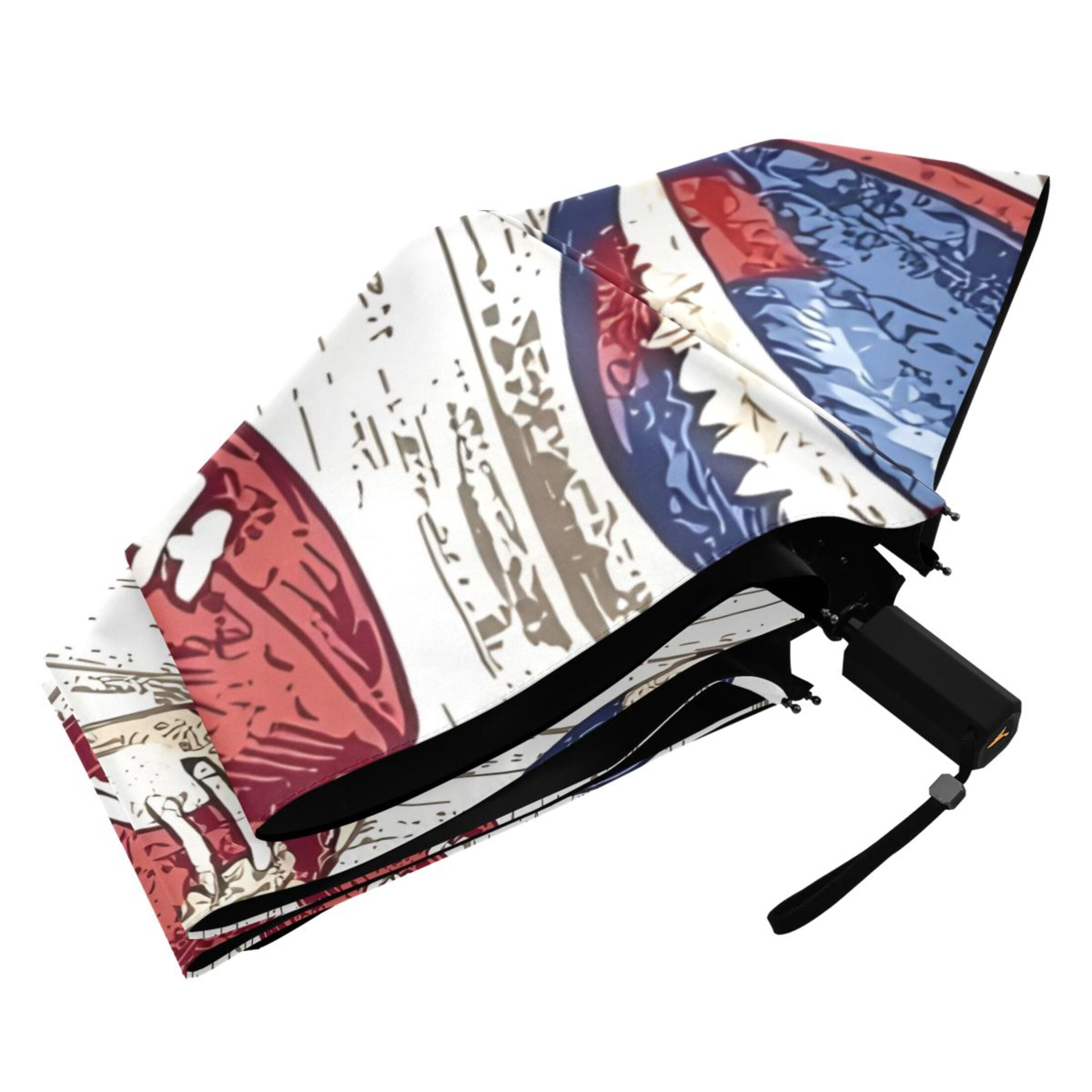 ALAZA American Rugby Football UPF 50+ Compact Folding Umbrella for Rain Travel Umbrella Packable