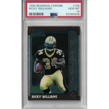 

Graded 1999 Bowman Chrome Ricky Williams #182 Rookie RC Football Card PSA 10 Gem Mint