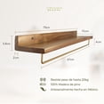 thumbnail image 3 of Repisas flotantes de madera set de 2 estantes decorativos para pared 70x15 cm nogal claro, 3 of 7
