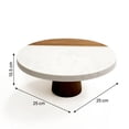 thumbnail image 2 of Toytexx Marble and Wood Cake Stand, 9.75 Inch Round Dessert Display Pedestal, Acacia Wood Base with Marble-Look Top and Gold Inlay, 2 of 5
