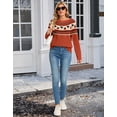 thumbnail image 2 of Cogild Sweaters for Women Halloween Sweater Fair Isle Knit Black Cat Pumpkin Crew Neck Pullover Fall Top, 2 of 9