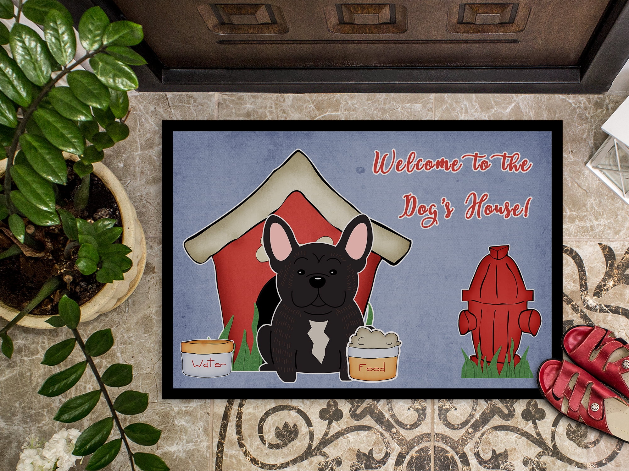 Carolines Treasures Dog House Collection French Bulldog Brindle Door Mat Indoor Rug or Outdoor Welcome Mat 24x36 Doormat