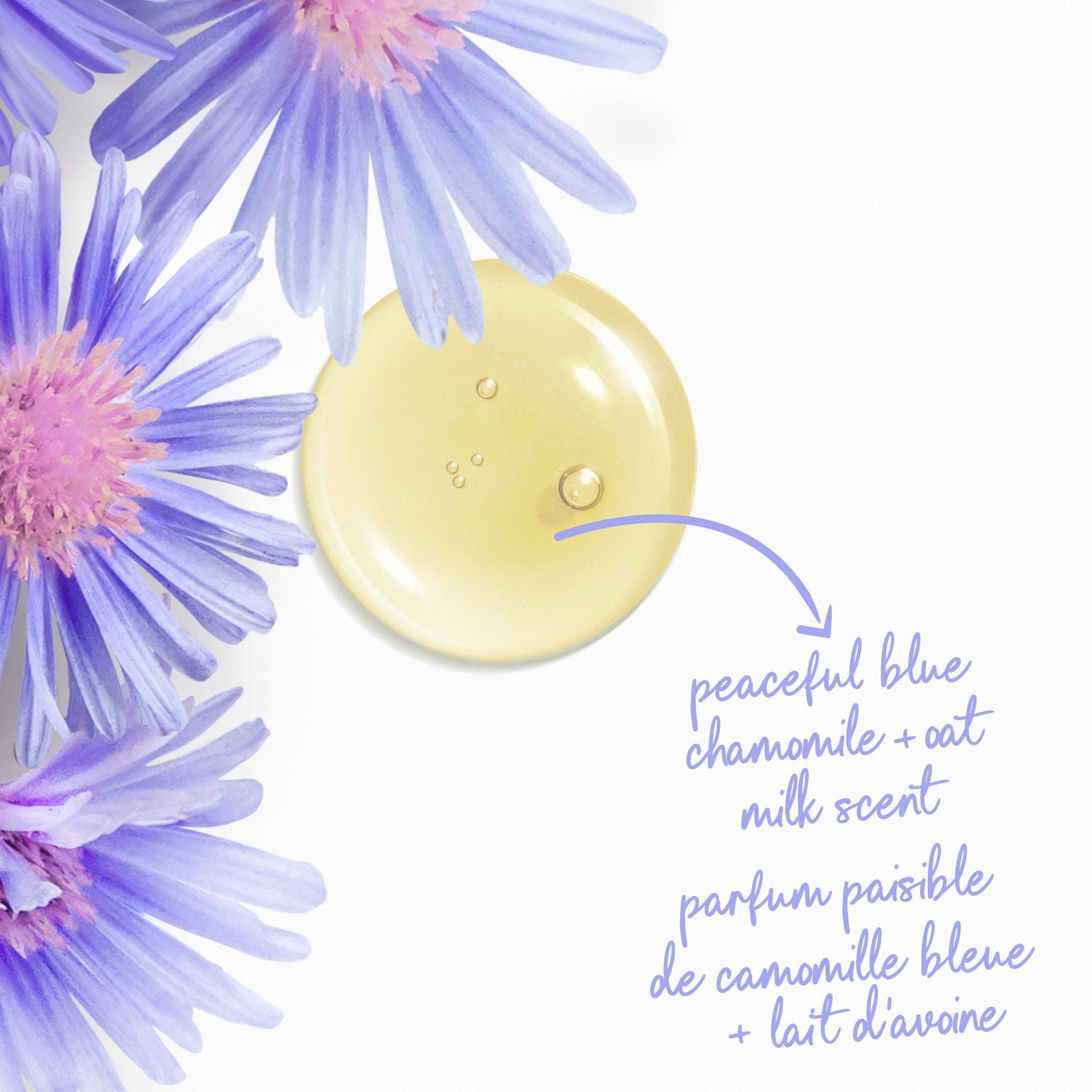 Dove Anti-Stress Nettoyant Corporel pour une peau douce comme une lotion pendant 24 heures, Blue Chamomile & Oat Milk à la camomille bleue et au lait d'avoine 383 g