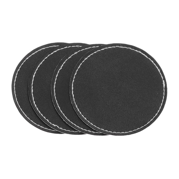 Unique Bargains 2.56' Diameter PU Leather Hat Patches, 30 Pcs Round, Black