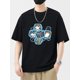 thumbnail image 1 of Men's 100% Cotton Cats Graphic Print T-shirt, Casual Short Sleeve Crew Neck Tee, Men's Clothing For Summer Outdoor, 1 of 7
