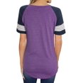 thumbnail image 4 of Women's Summer Long/Short Sleeve Shirts Crew Neck Tees Striped Color Block Blouse Tops, 4 of 6