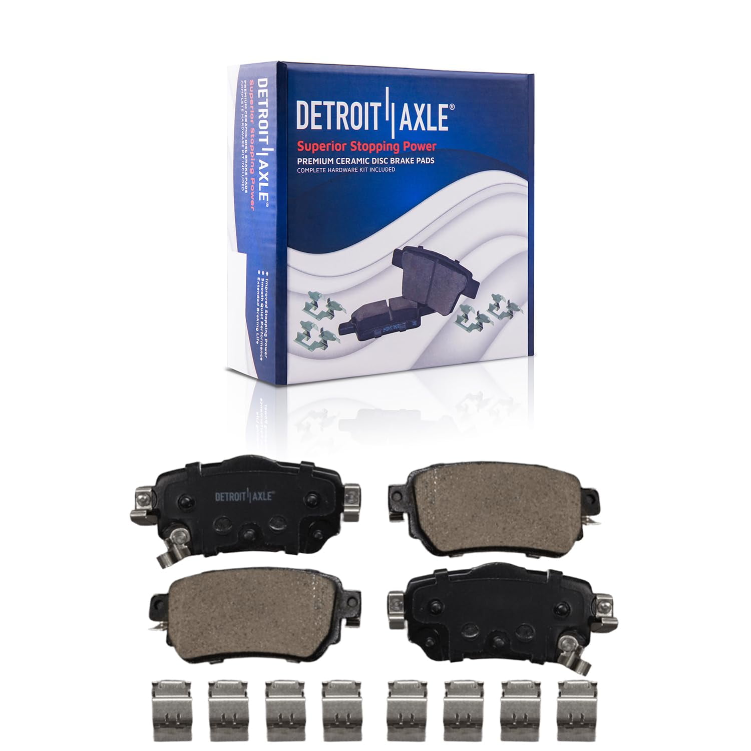 Detroit Axle - 8pc Brake Kit for 2018-2020 Nissan Rogue 2019-2021 Rogue Sport, 11.65" Front and 11.50" Rear Disc Brake Rotors Ceramic Brake Pads