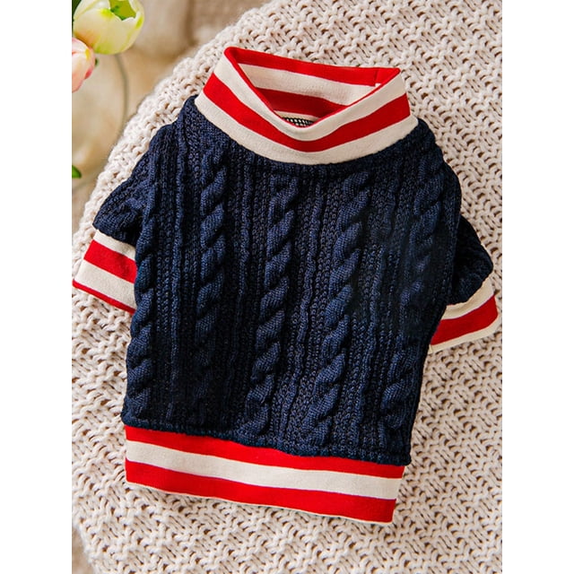 1 Piece Brown Pattern Autumn And Winter Warm Sweater Suitable For Small And Medium-Sized Cats And Dogs Indoor And Outdoor Pet Sweaters
