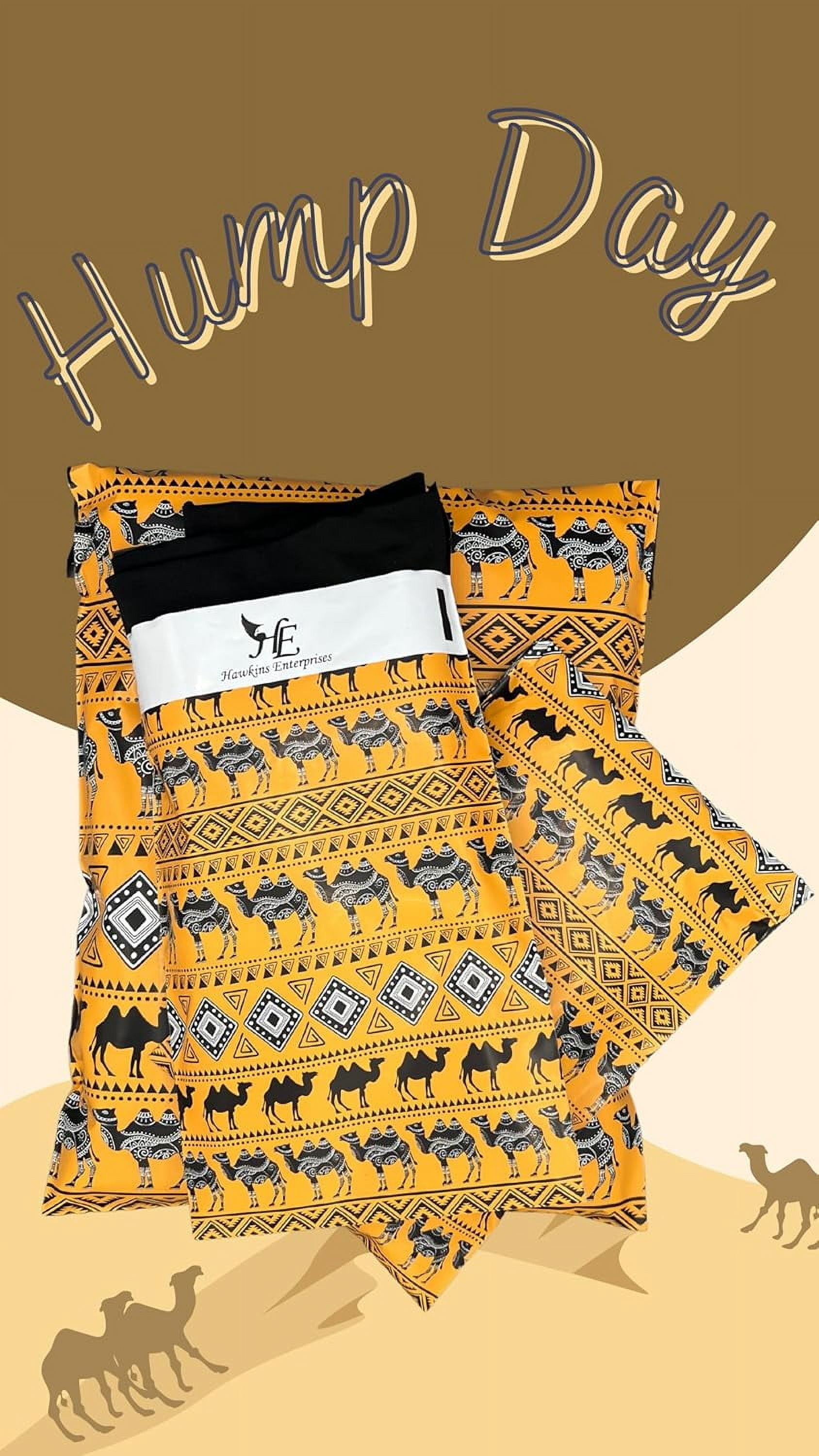 Hawk Poly Mailers 10x13 Cute Aztec Camels Heavy Duty 3.15mil Tamper-Evident & Self-Sealing Shipping Envelopes for Small Businesses Printed Waterproof Mailing Bags Non Padded (Hump Day, 10x13)