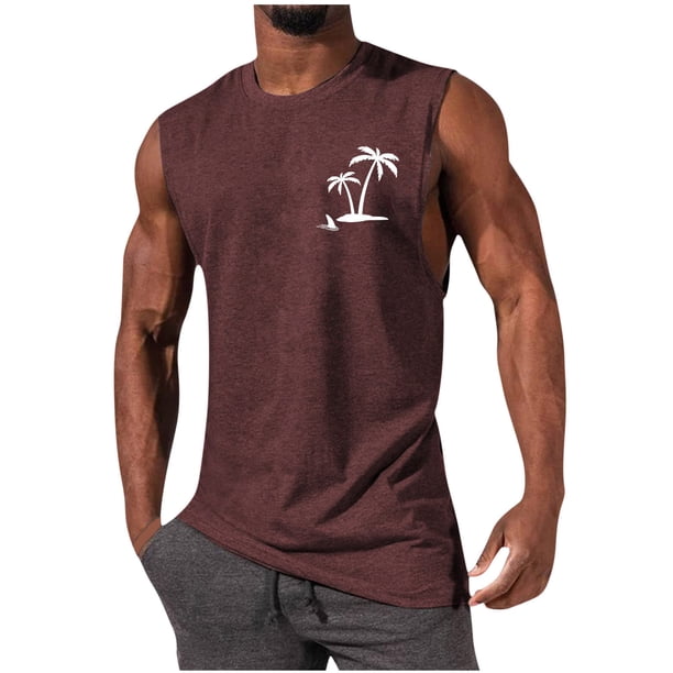 Hombres Sudadera Casual Cuello Redondo Tanque Deportivo sin Mangas