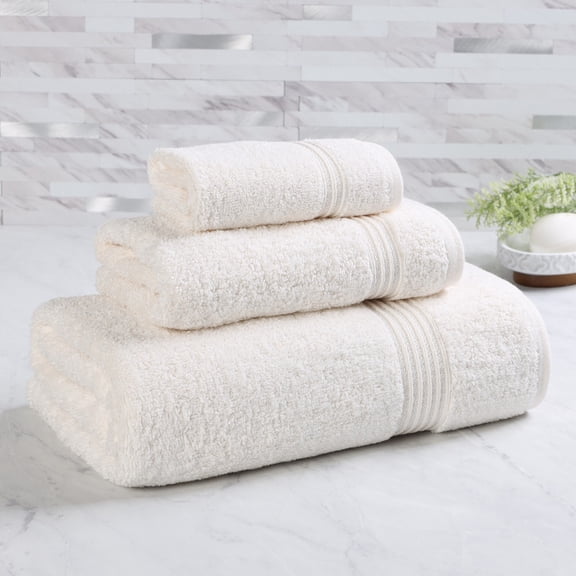 Superior Egyptian Cotton Absorbent 3-Piece Ivory Towel Set