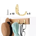 thumbnail image 7 of 5pcs Wall Hooks Zinc Alloy Hook Caps Coat Key Towel Wall Bathroom DIY Hanger w Screws Gold Tone, 7 of 7