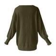 thumbnail image 5 of Fall Sweater for Women 2026 Oversized Solid Chuny Knitted Long Sleeve Crewneck Loose Fit 2025 Fall Outfits Army Green, 5 of 5