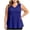 Blue, variant on Women's Plus Size V-Neck Tank Top Pleated Front Flowy Sleeveless Blouse Casual Loose Fit Top with Side Pockets (Black,L)