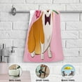 thumbnail image 5 of SKYSONIC 2 Pack Corgi Dog Rose Flower Hand Towels, Valentine I Woof You Kitchen Towel Ultra Soft and Absorbent,Decorative Fingertip Face Towel for Bathroom Hotel, 28.3"x 14.4", 5 of 6