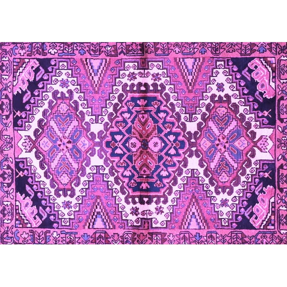 Ahgly Company Indoor Rectangle Persian Purple Traditional Area Rugs, 2' x 5'