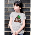 thumbnail image 2 of Lucky Poo Emoji - Fun Clover Charm Design Youth's T-shirt, 2 of 4