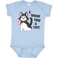 thumbnail image 3 of Inktastic I Woof You a Lot with Husky Dog Illustration Boys or Girls Baby Bodysuit, 3 of 5