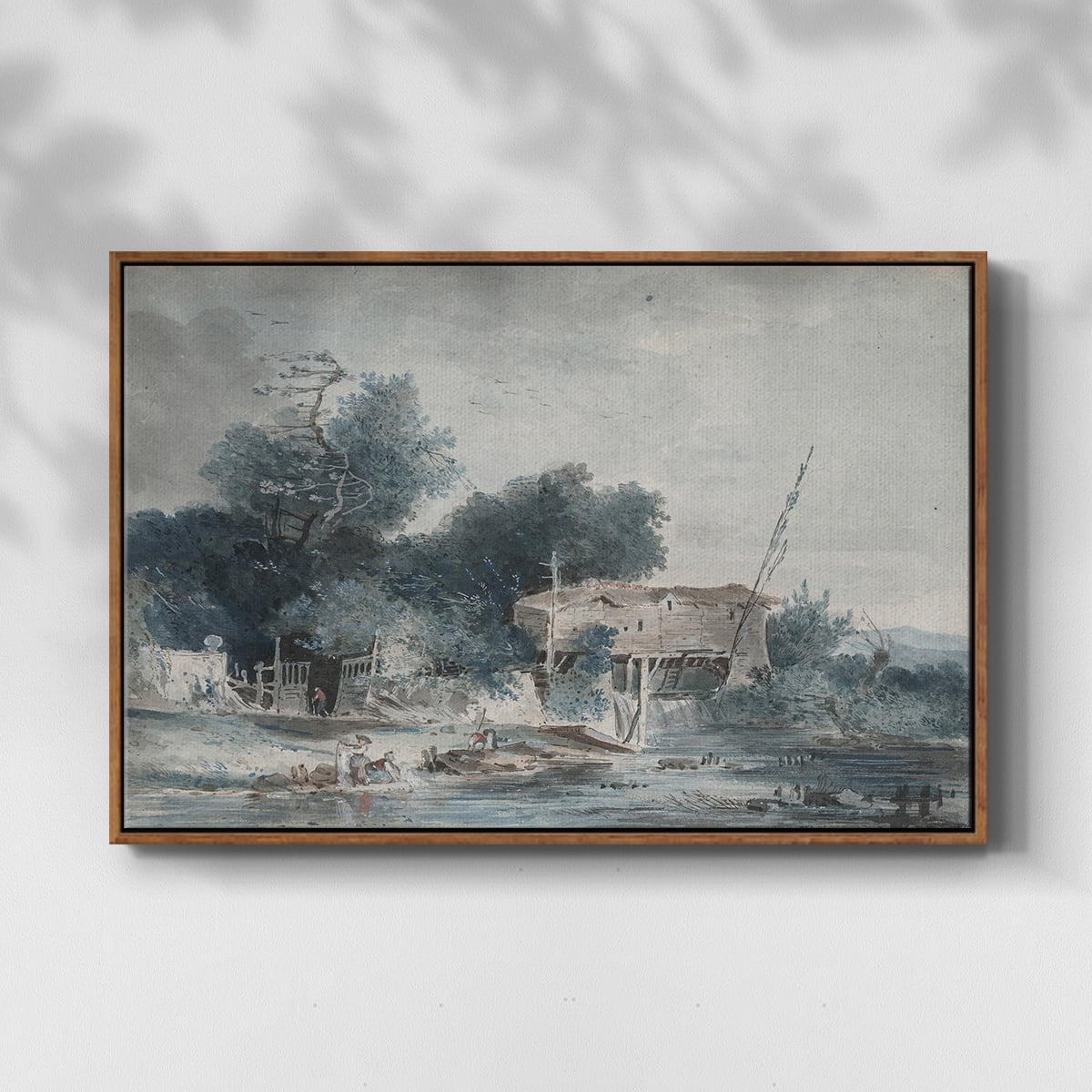 Vintage Landscape-CCCXLVII By Wexford Home Framed in Walnut Wood Gallery Wrapped Canvas 25 in. x 37 in.