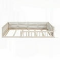 thumbnail image 2 of Full Size Wood Platform Bed with Guardrail and Pillow, Beige, 2 of 14