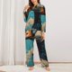 thumbnail image 2 of Fotbe Blue Watercolor Duck Conjunto de Pijama de Manga Larga para Mujer con Estampado, Ropa de Dormir de 2 Piezas, Conjunto de Casa Suave y Cómodo con Bolsillos-Large, 2 of 7