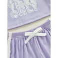 thumbnail image 6 of Bagilaanoe 2pcs Little Girl Shorts Set Toddler Ribbed Letter Sleeveless Cami Tops + Shorts 2T 3T 4T 5T 6T 7T Kids Casual Summer Clothes, 6 of 8