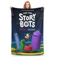 thumbnail image 1 of Manta de franela para cama y sofá de 80 x 60 pulgadas con el lema "Pregúntale a los Storybots", 1 of 4