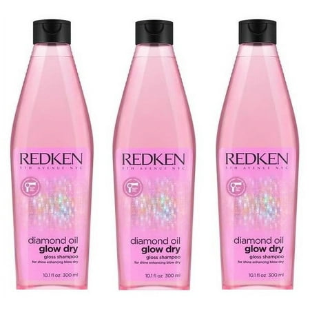 Redken Diamond Oil Glow Dry Gloss Shampoo 10.1 oz (Pack of 3)
