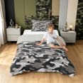 thumbnail image 3 of Manfei Retro Camouflage Twin Comforter Sets, Contemporary Art Camo Bedding Set, Urban Gray, Gray Reversible, 2 Pieces, 1 Comforter and 1 Pillowcase, 3 of 7