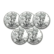 1 oz American Silver Eagle BU (Random Year) - Lot of 5