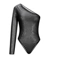 thumbnail image 4 of Alkepwun Womens Bodysuits One-Shoulder Sequin Solid-Color Fitted Jumpsuit Sexy Comfort Tummy Control Long-Sleeve One Piece Tops for Wedding Guest, 4 of 6