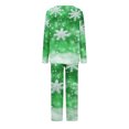 thumbnail image 4 of Lorytime Cute Christmas Pjs Sets for Women Snowflakes Long Sleeved V-Neck Tops Elastic Waist Pants Casual Loungewear, 4 of 4