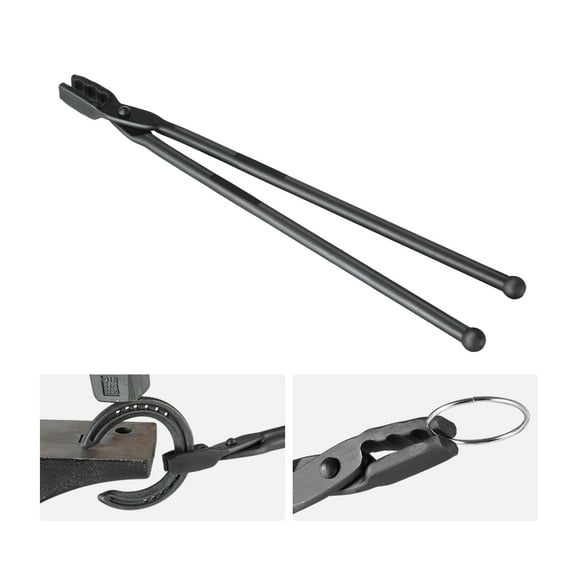 BENTISM Blacksmith Tongs, 18” Wolf Jaw Tongs, Carbon Steel Forge Tongs with A3 Steel Rivets, for Horseshoes, Curved Shapes, Block Forgings, for Beginner and Seasoned Blacksmiths and Bladesmiths