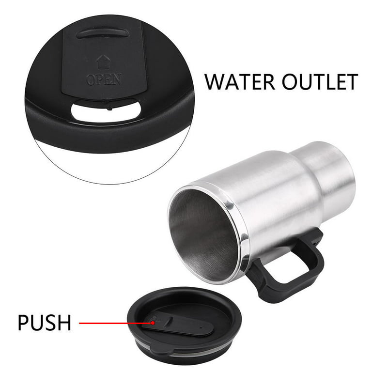  12V Car Heating Cup Car Heated Mug, 450ml Stainless Steel Travel  Electric Coffee Cup 14oz. Insulated Heated Thermos Mug : Home & Kitchen