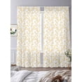 thumbnail image 2 of Yellow Spring Floral Sheer Curtains 96 Inch Length 2 Panels Set, Elegant Watercolor Summer Botanical Voile Window Treatment Semi Sheer Long Curtains Drapes for Bedroom/Living Room/Kitchen 52"x96"x2, 2 of 7