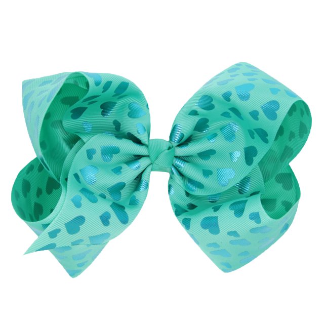 Bowknot Hecho a Mano de 8 Pulgadas, Horquils para El Cabello para Niñas , se describe Corazones azules Sunnimix Gran horquilla colorida del arco