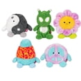 thumbnail image 1 of Bumbumz Peluche Retrobumz de 4,5 pulgadas, paquete de 5 - Yin Yang Josh Símbolo de la paz Megs Flor Jess Lámpara de lava Sara Alien Matt Juguetes de peluche coleccionables - De los creadores de Squish, 1 of 1