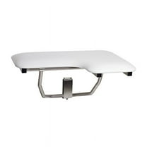 Seachrome SSL-320225-NW Signature Series Wall Mounted L-Shaped Left Hand Transfer Shower Seat with a Padded White Naugahyde Top, 32" x 22.5"