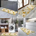 thumbnail image 2 of Beige Yellow Flower Pattern Kitchen Rug Mat,Kitchen Runner Rugs Non Skid Washable,Decorative Kitchen Floor Mats for Kitchen,Sink,Laundry,17"X47", 2 of 5